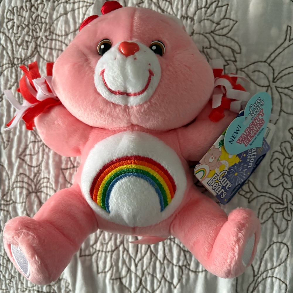 NWT / Care Bears / Varsity Celebration / Cheer Bear Plush / 20th Anniversary